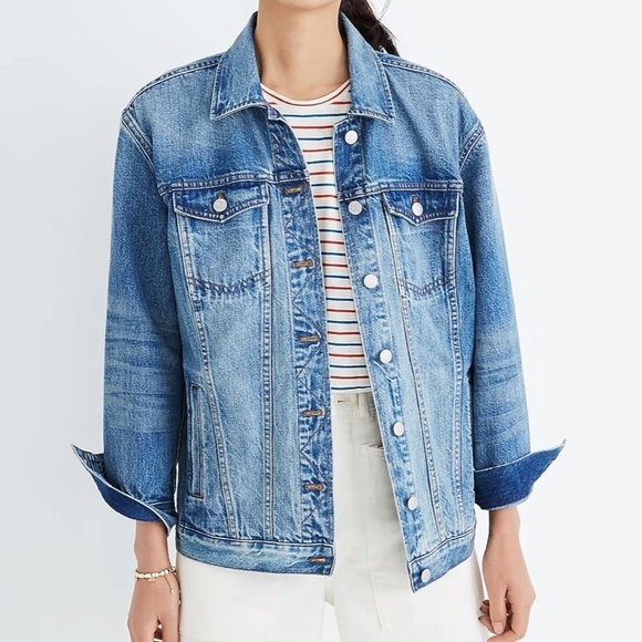 Madewell The Oversized Jean Jacket in Capstone Wash size extra extra small - Picture 1 of 11